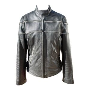 Motorcycle Black Leather Jacket